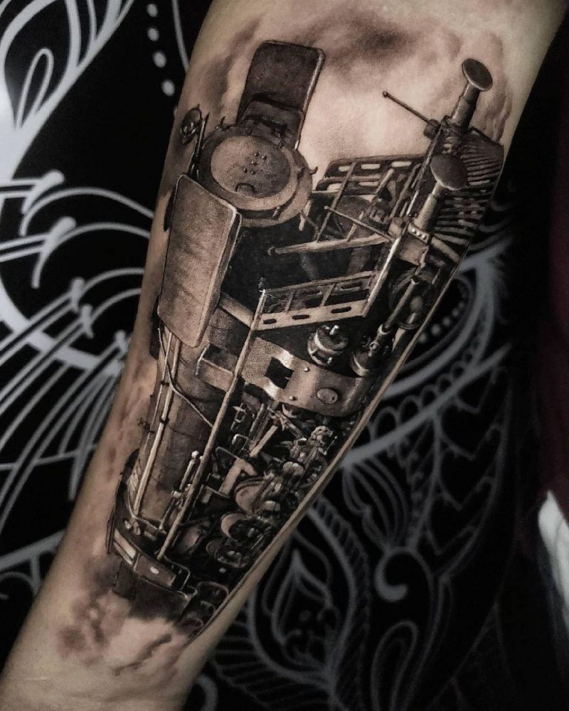 30 Unique Steam Engine Tattoos You Can Copy