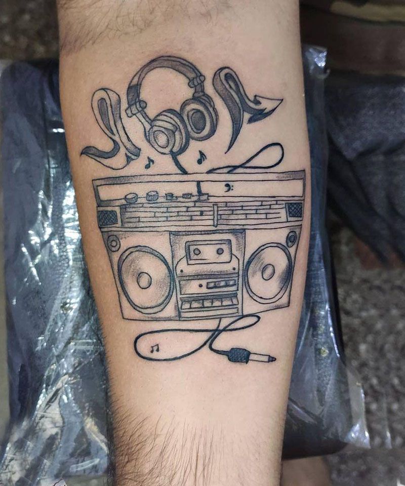 30 Pretty Boombox Tattoos You Can Copy