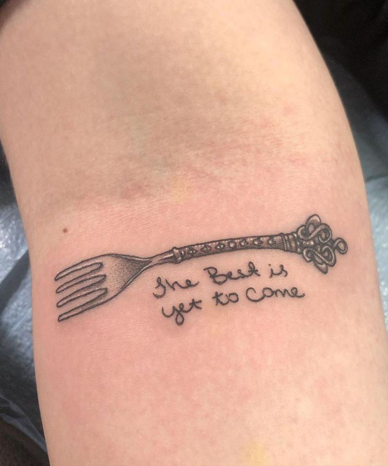 30 Pretty Fork Tattoos You Can't Help Trying