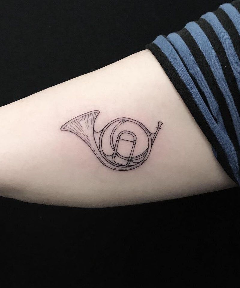 30 Pretty French Horn Tattoos You Can Copy