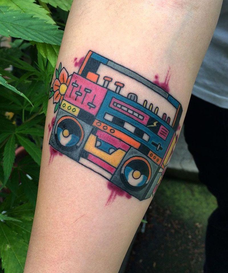 30 Pretty Boombox Tattoos You Can Copy