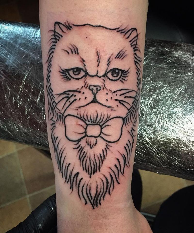 30 Cute Persian Cat Tattoos You Will Love