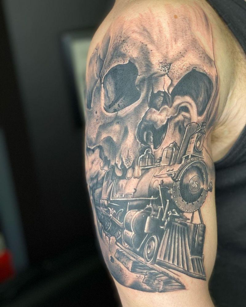 30 Unique Steam Engine Tattoos You Can Copy