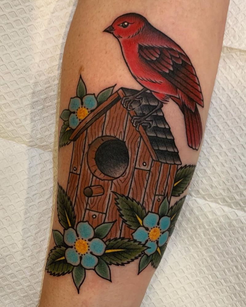 30 Unique Bird House Tattoos You Can Copy