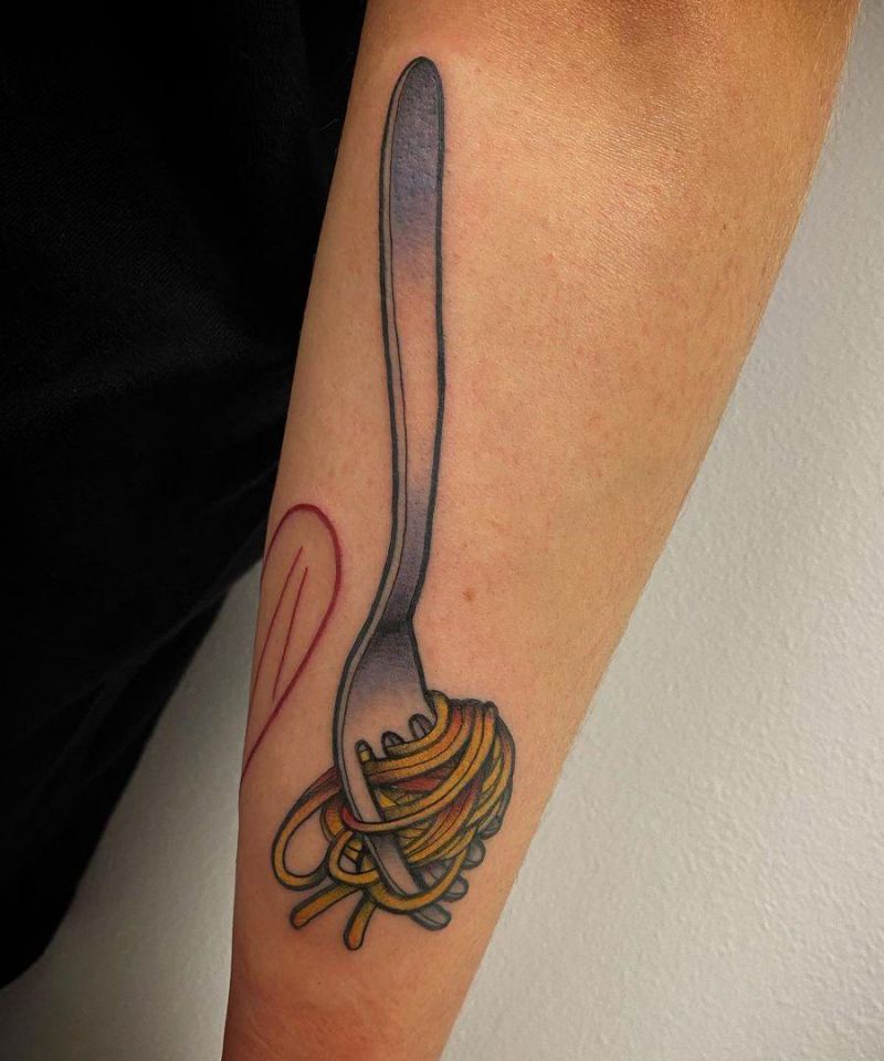 30 Pretty Fork Tattoos You Can't Help Trying