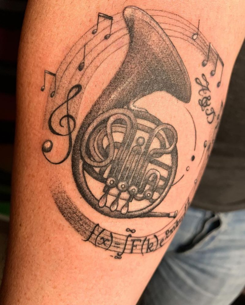 30 Pretty French Horn Tattoos You Can Copy