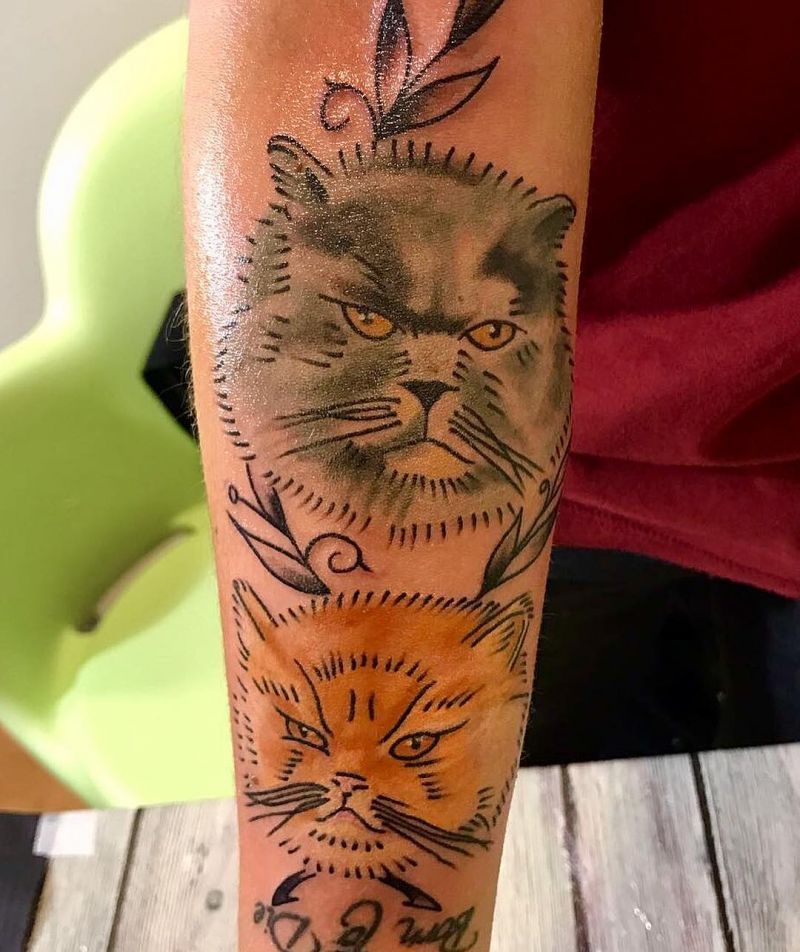 30 Cute Persian Cat Tattoos You Will Love