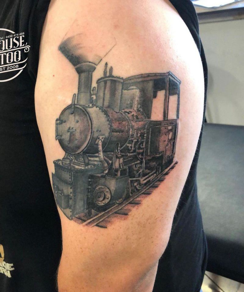 30 Unique Steam Engine Tattoos You Can Copy