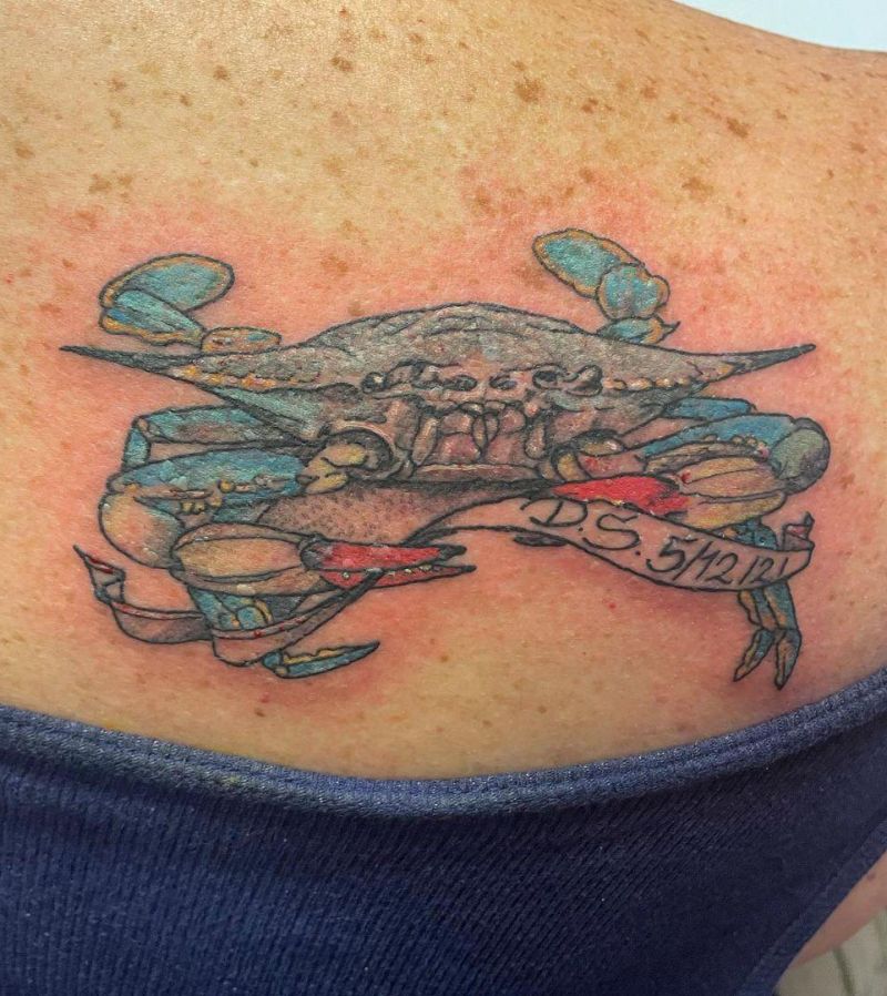 30 Pretty Blue Crab Tattoos You Must Love