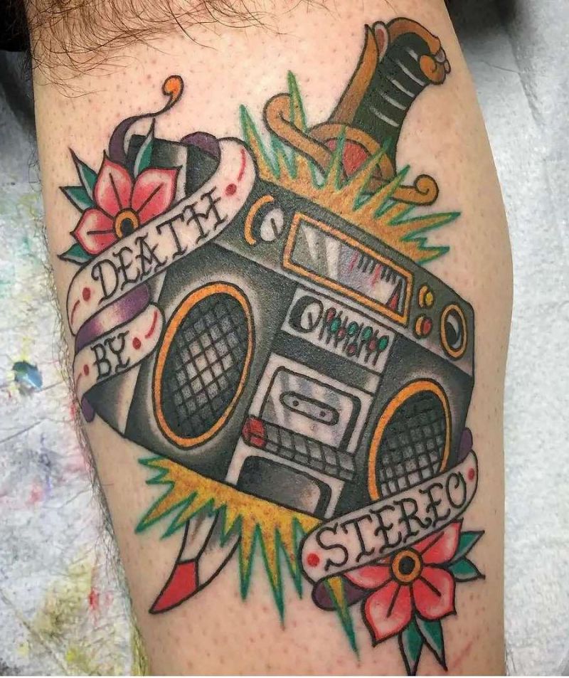 30 Pretty Boombox Tattoos You Can Copy