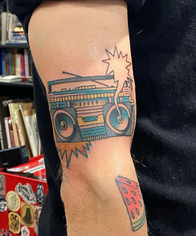 30 Pretty Boombox Tattoos You Can Copy