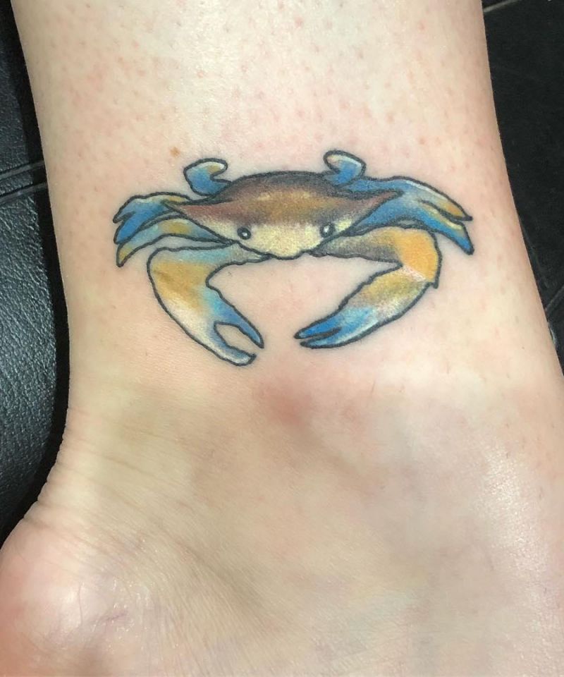 30 Pretty Blue Crab Tattoos You Must Love