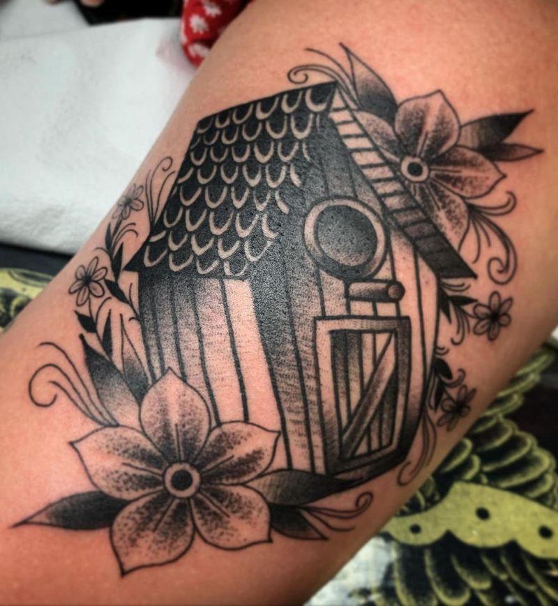 30 Unique Bird House Tattoos You Can Copy