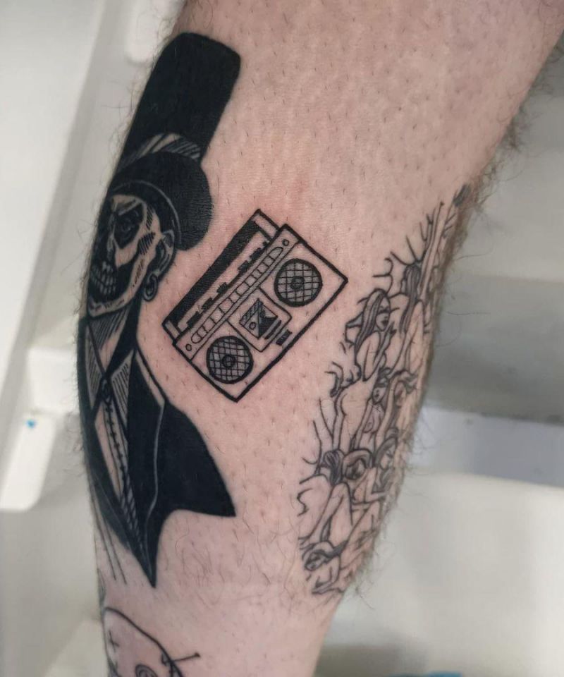 30 Pretty Boombox Tattoos You Can Copy