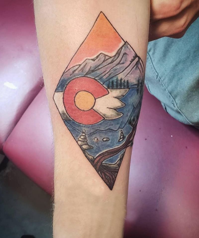 30 Pretty Colorado Flag Tattoos You Will Love