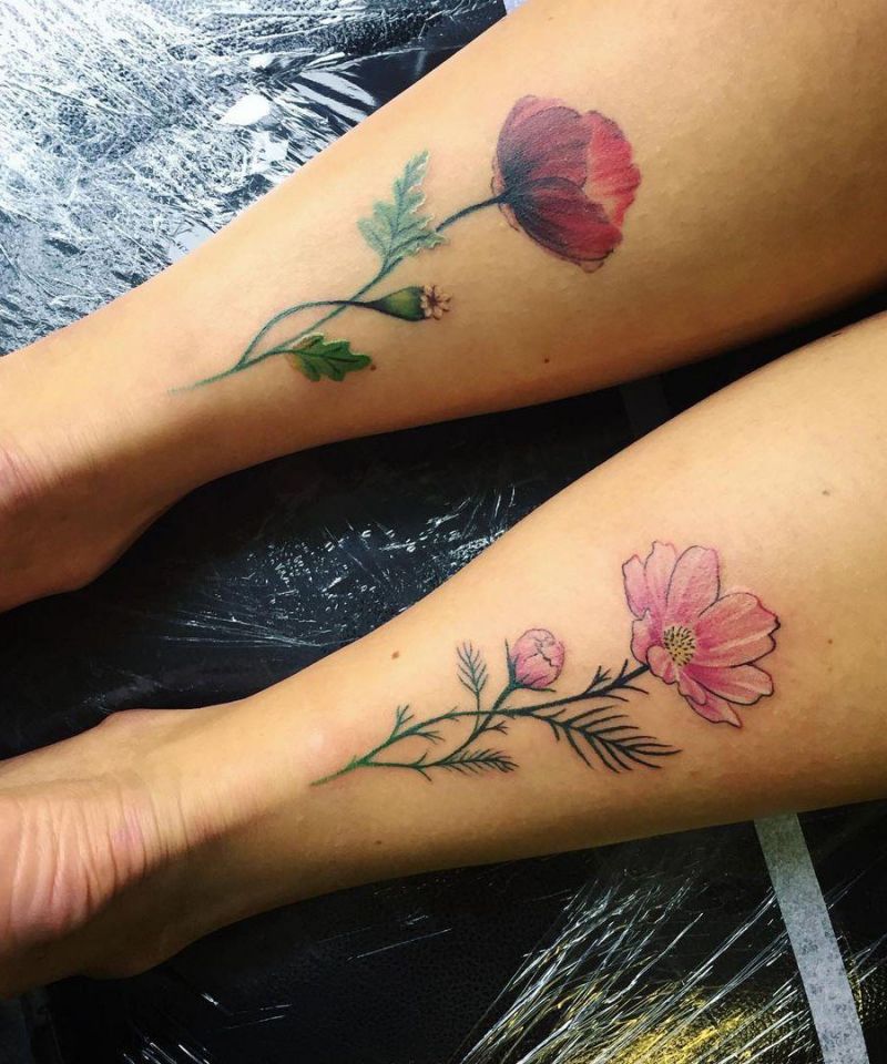 30 Pretty Cosmos Flower Tattoos For Your Inspiration