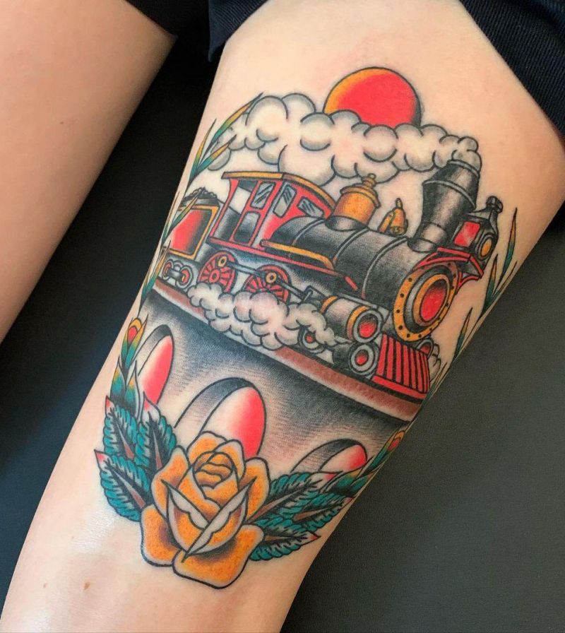 30 Unique Steam Engine Tattoos You Can Copy