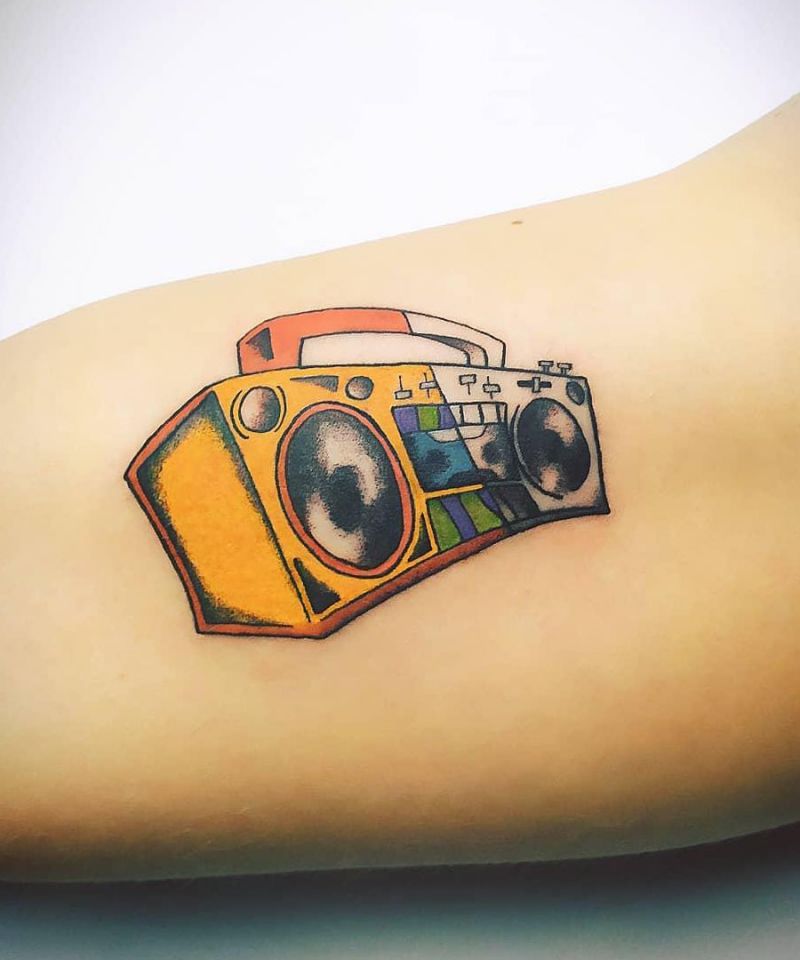 30 Pretty Boombox Tattoos You Can Copy