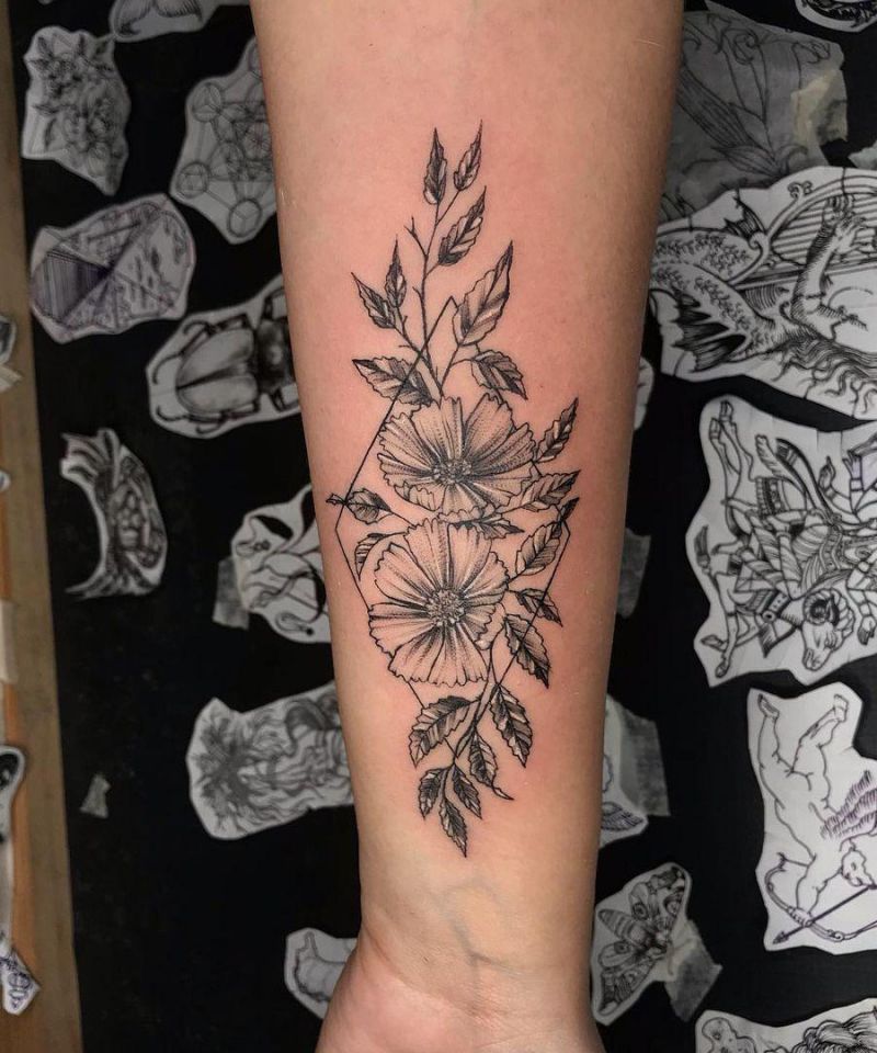 30 Pretty Cosmos Flower Tattoos For Your Inspiration