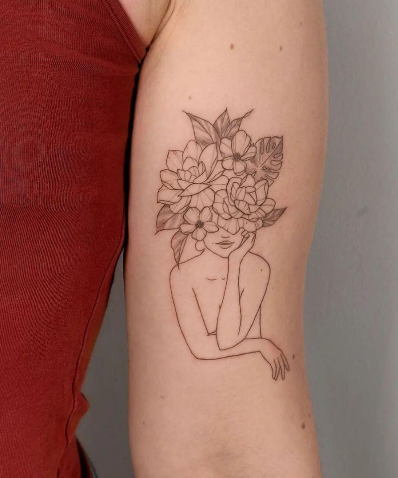 30 Pretty Flower Girl Tattoos You Can Copy