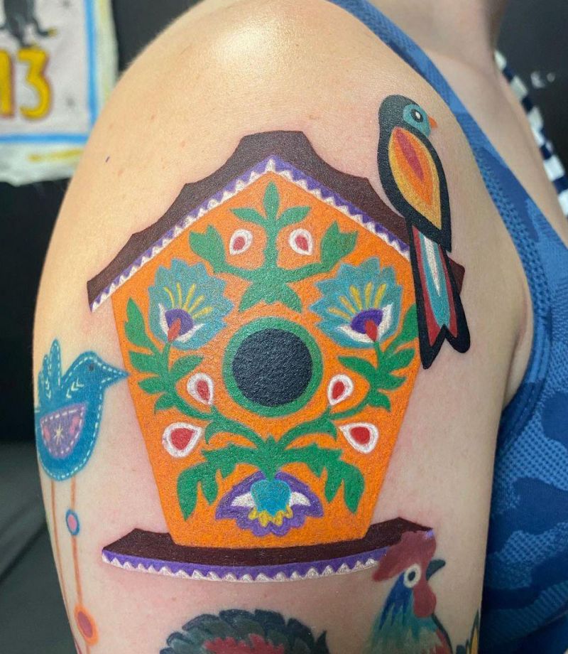 30 Unique Bird House Tattoos You Can Copy