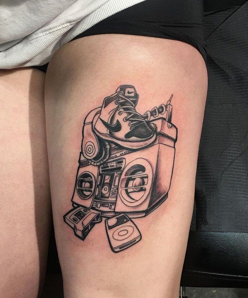 30 Pretty Boombox Tattoos You Can Copy