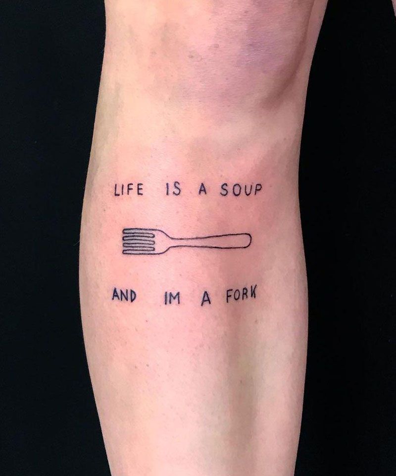 30 Pretty Fork Tattoos You Can't Help Trying