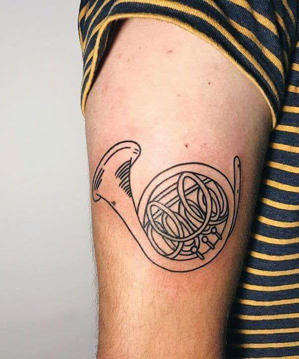 30 Pretty French Horn Tattoos You Can Copy