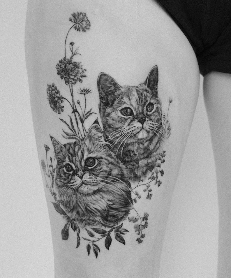 30 Cute Persian Cat Tattoos You Will Love