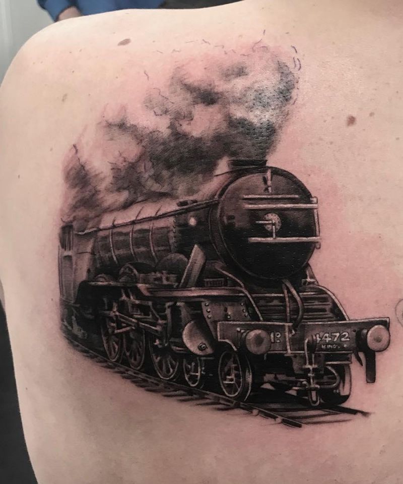 30 Unique Steam Engine Tattoos You Can Copy