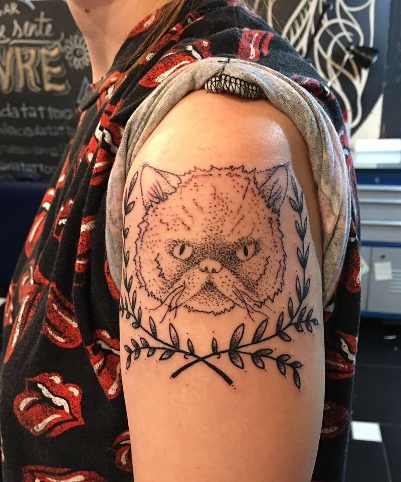 30 Cute Persian Cat Tattoos You Will Love