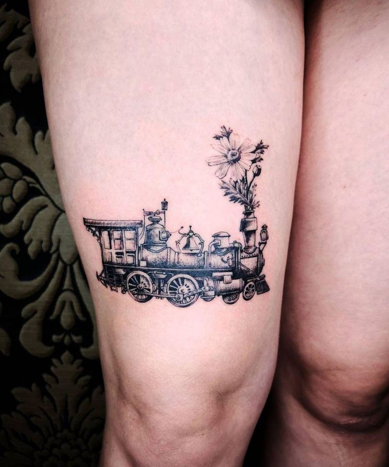 30 Unique Steam Engine Tattoos You Can Copy