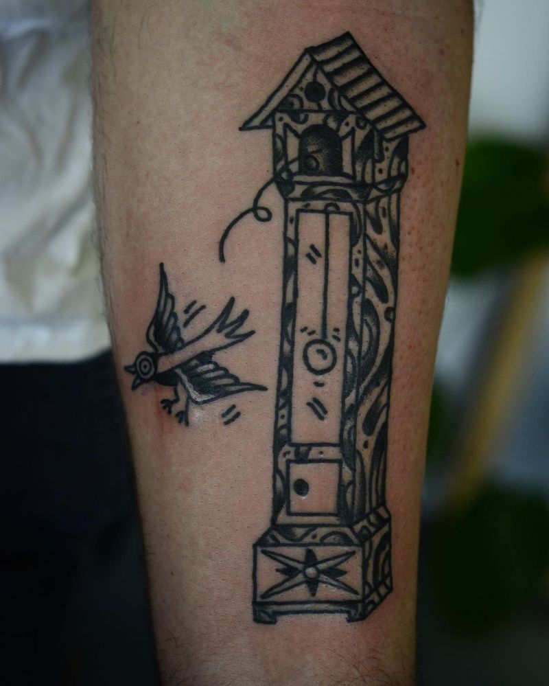 30 Pretty Cuckoo Clock Tattoos You Must Try