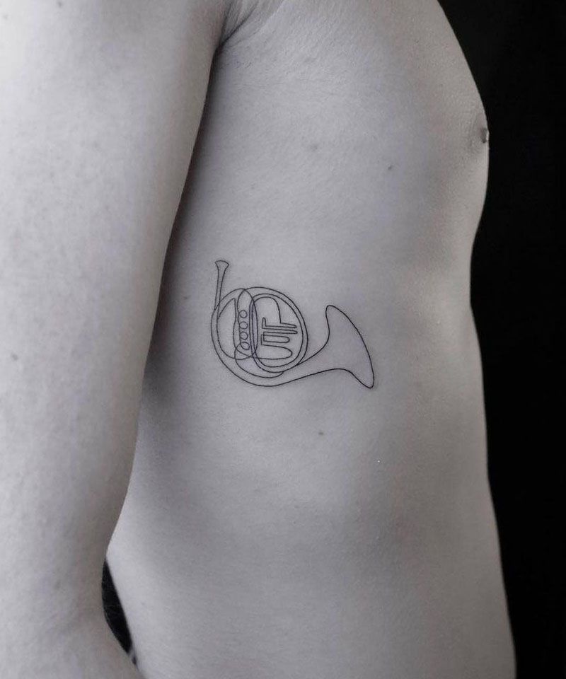 30 Pretty French Horn Tattoos You Can Copy