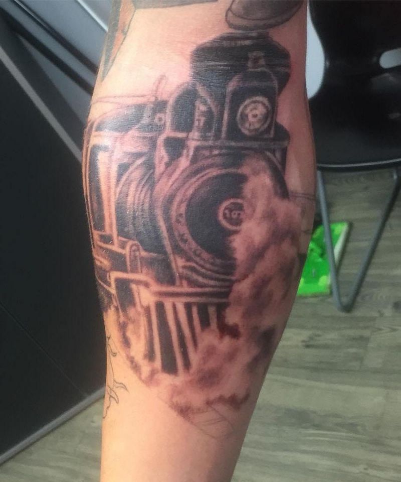 30 Unique Steam Engine Tattoos You Can Copy