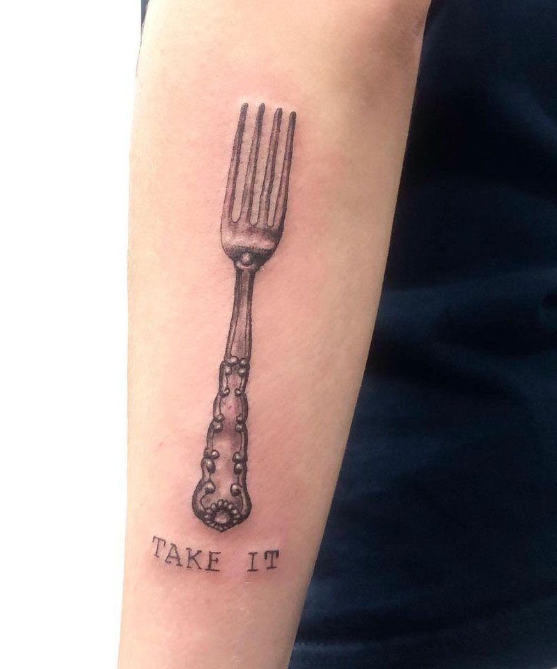 30 Pretty Fork Tattoos You Can't Help Trying