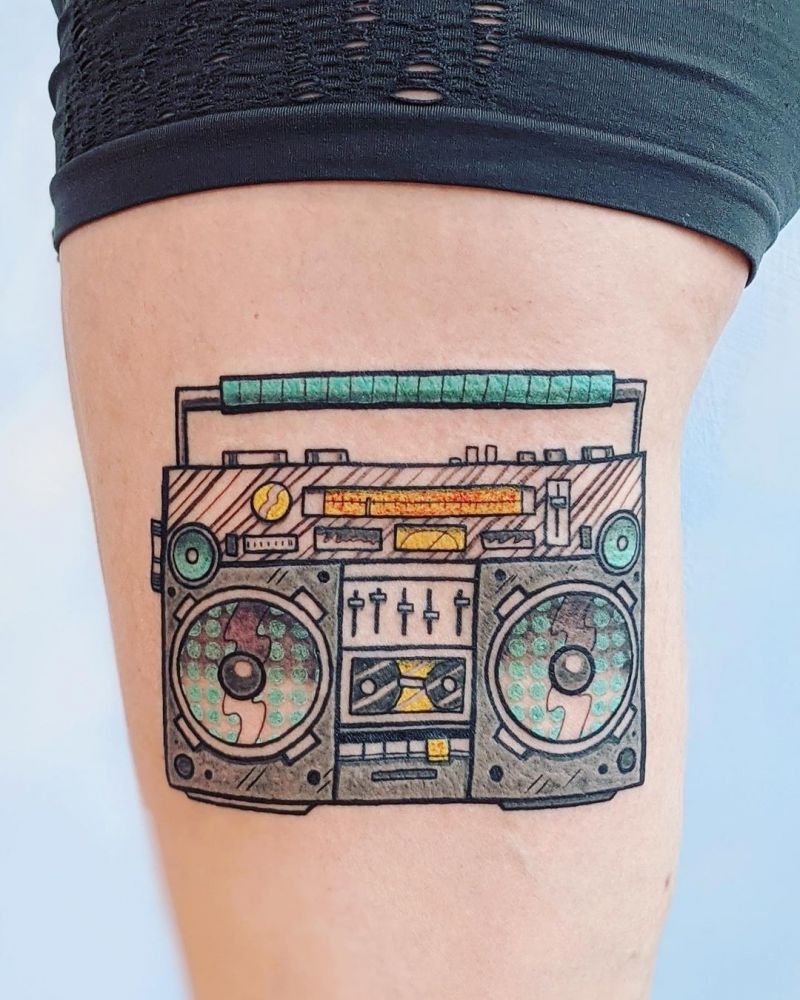 30 Pretty Boombox Tattoos You Can Copy