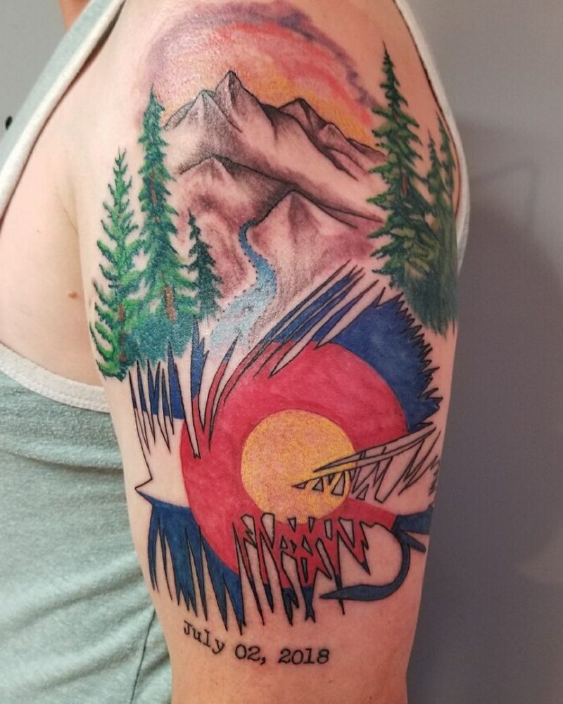 30 Pretty Colorado Flag Tattoos You Will Love