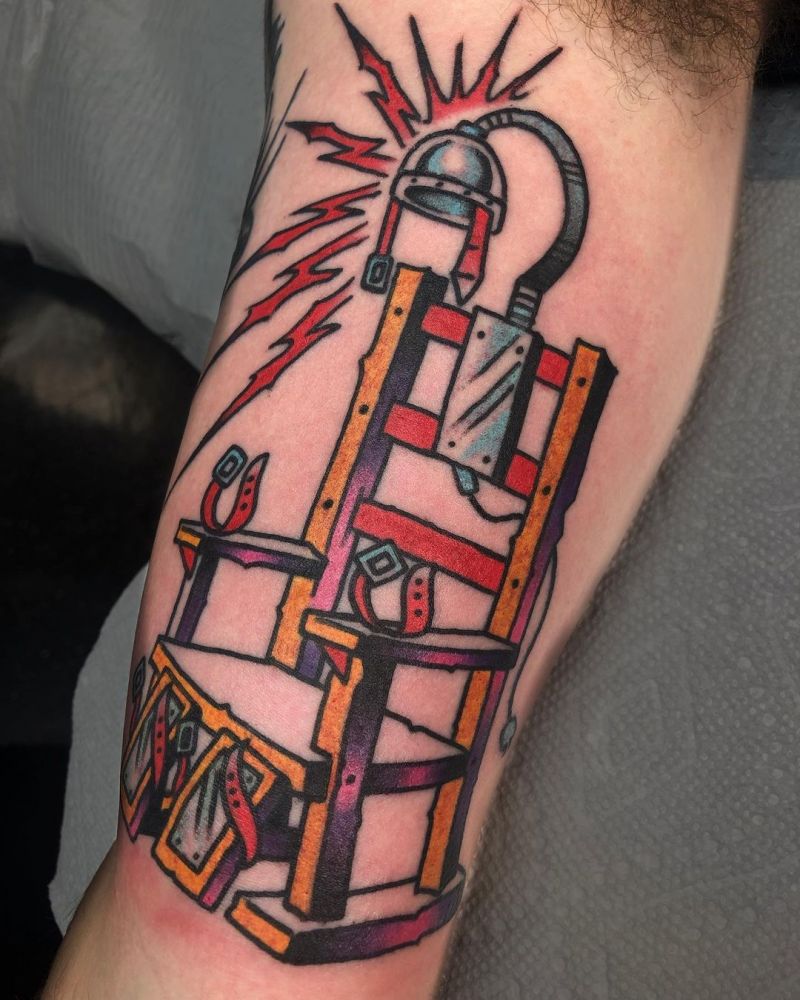 30 Unique Electric Chair Tattoos For Your Inspiration