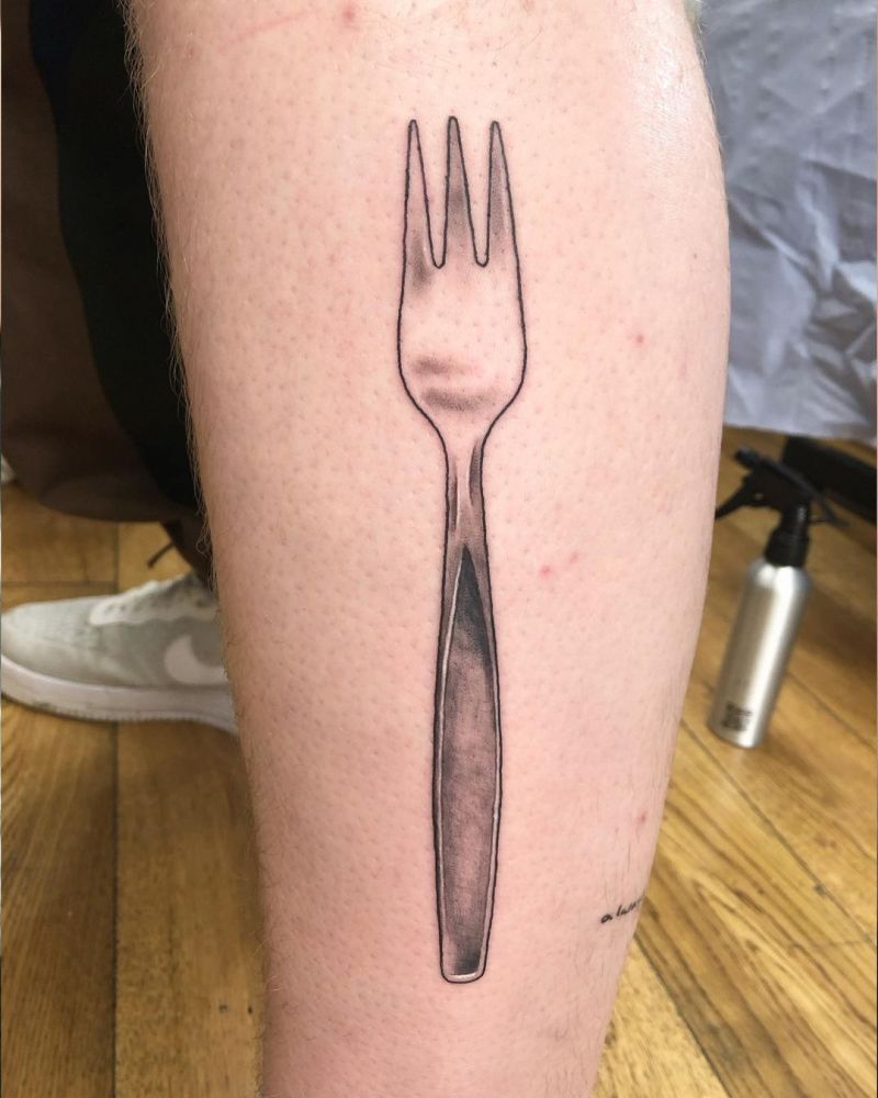 30 Pretty Fork Tattoos You Can't Help Trying