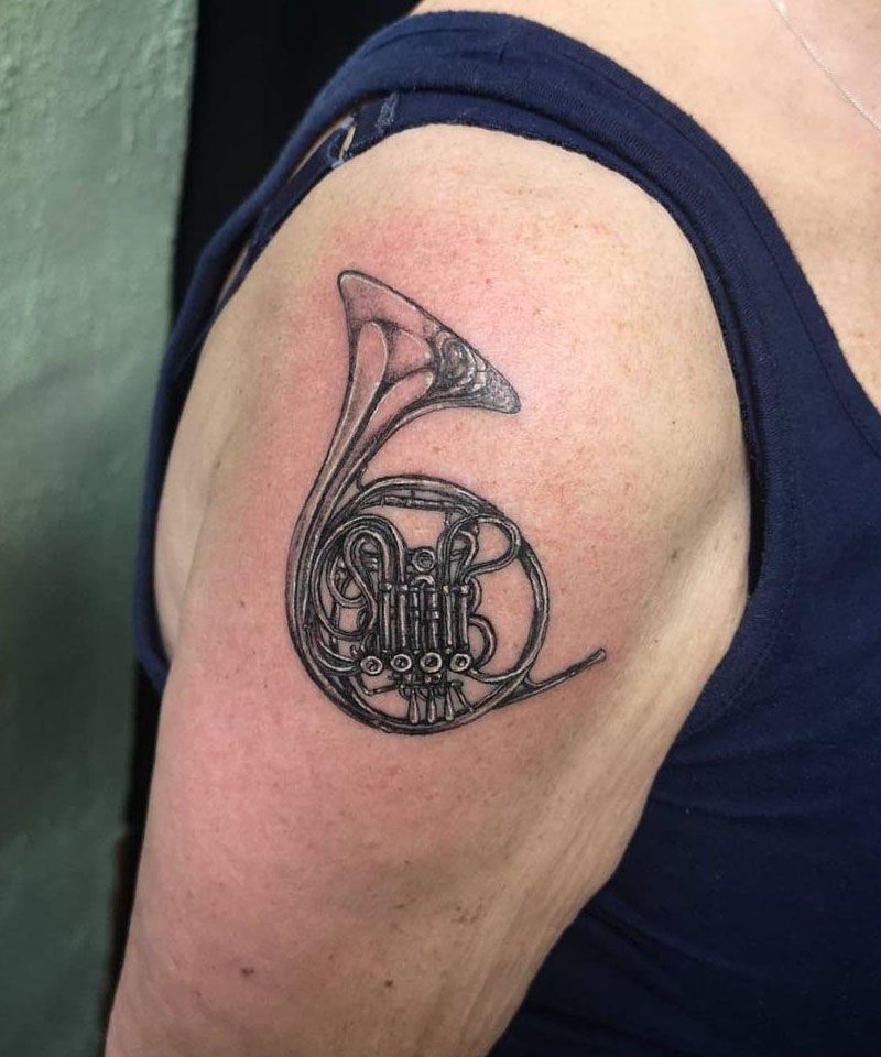 30 Pretty French Horn Tattoos You Can Copy