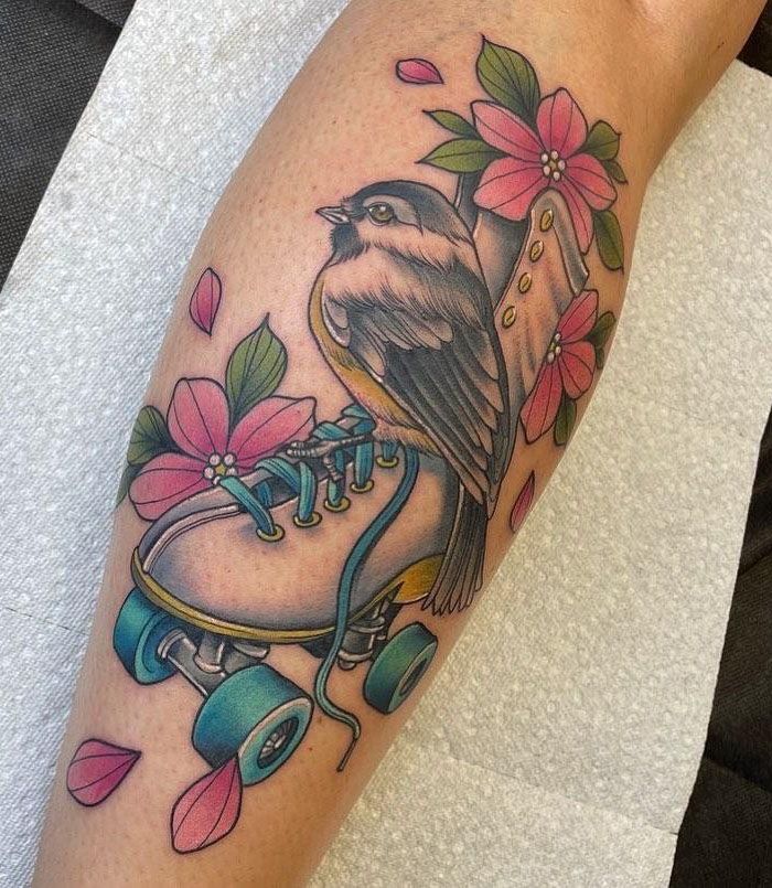 30 Unique Roller Skate Tattoos You Can Copy