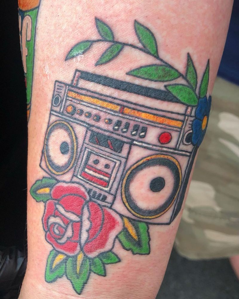 30 Pretty Boombox Tattoos You Can Copy