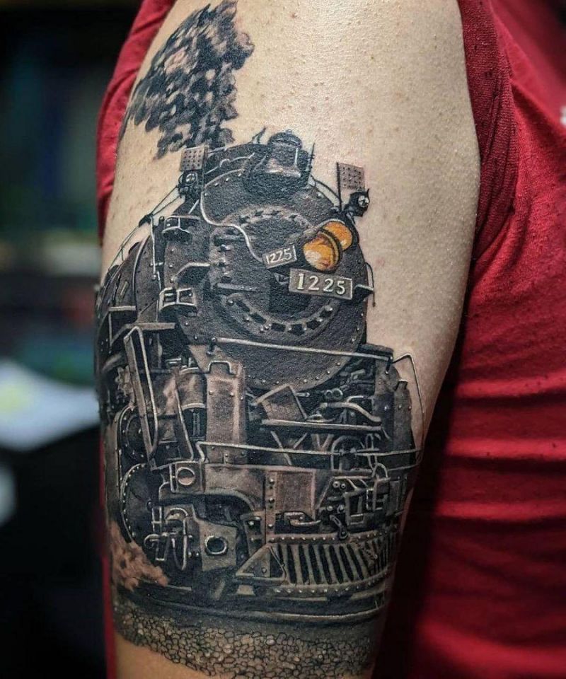 30 Unique Steam Engine Tattoos You Can Copy