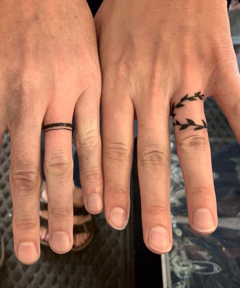 30 Pretty Wedding Band Tattoos You Will Love