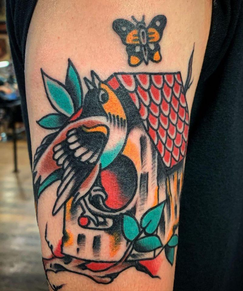 30 Unique Bird House Tattoos You Can Copy