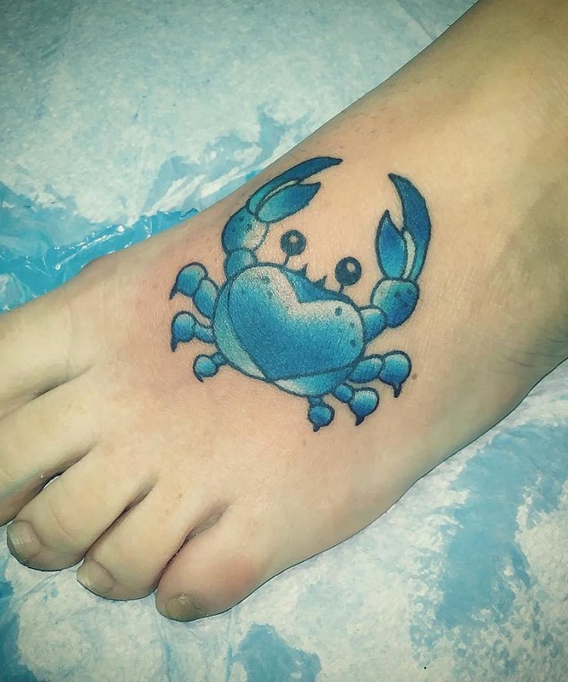 30 Pretty Blue Crab Tattoos You Must Love