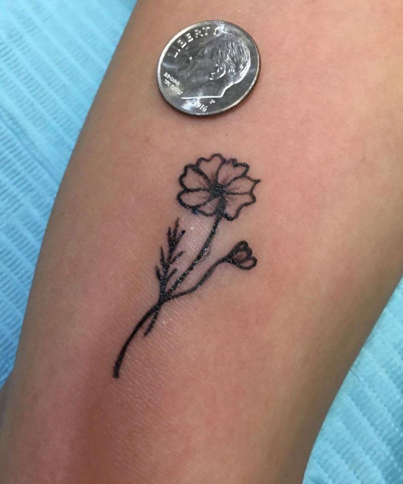 30 Pretty Cosmos Flower Tattoos For Your Inspiration