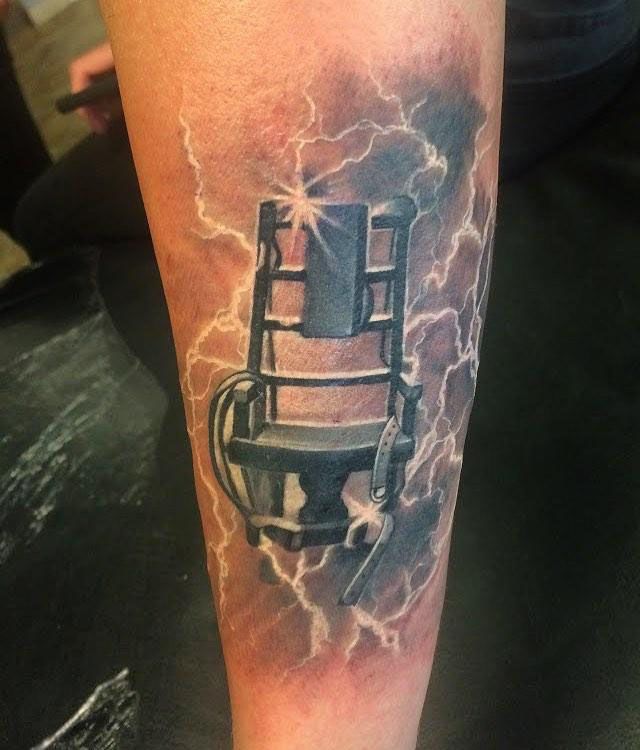 30 Unique Electric Chair Tattoos For Your Inspiration