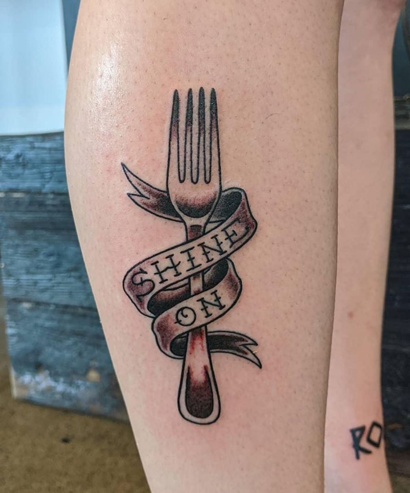 30 Pretty Fork Tattoos You Can't Help Trying